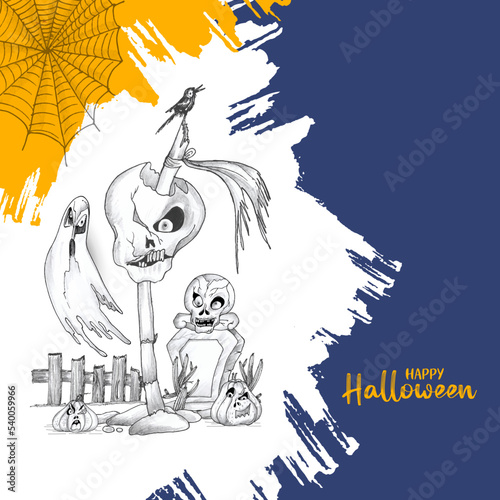 Happy Halloween horror festival celebration decorative background design