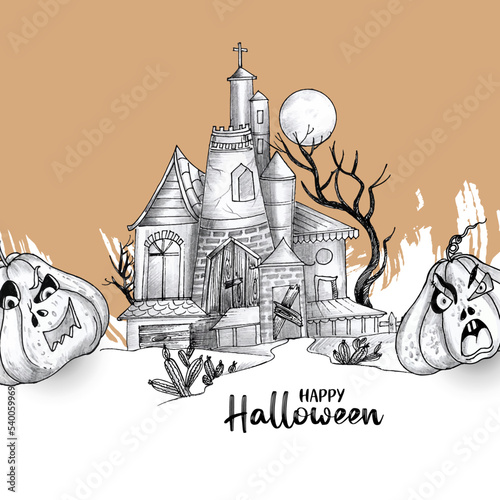 Happy Halloween spooky festival devil background design