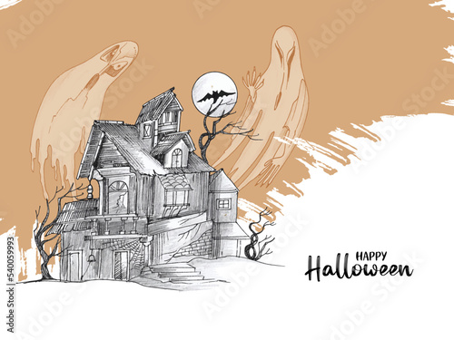 Happy Halloween party festival creepy ghost background design