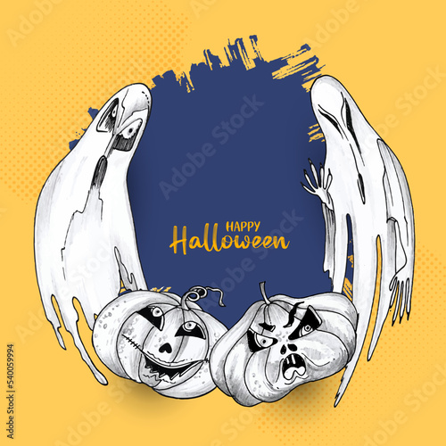 Happy Halloween horror festival scary background design