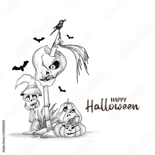 Happy Halloween horror festival celebration decorative background design