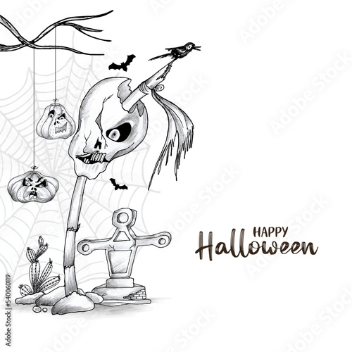 Happy Halloween spooky festival devil background design