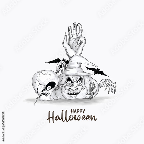 Happy Halloween party festival creepy ghost background design