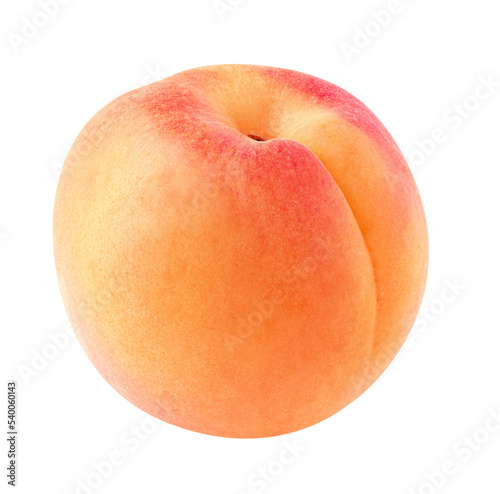 One fresh apricot fruit. Cut out, no background