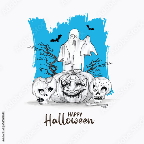 Happy Halloween horror festival scary background design