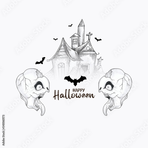 Happy Halloween scary festival haunted background design