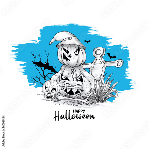 Happy Halloween horror festival celebration decorative background design