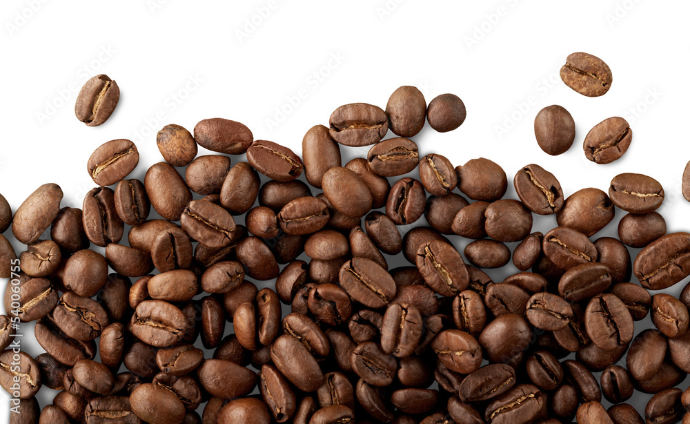 Fototapeta premium Coffee beans on white background