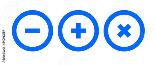 basic button plus cross add vector illustration