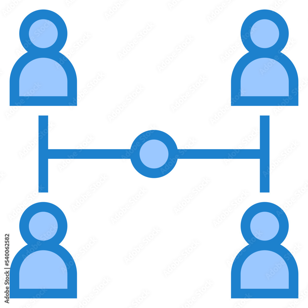 Networking blue style icon