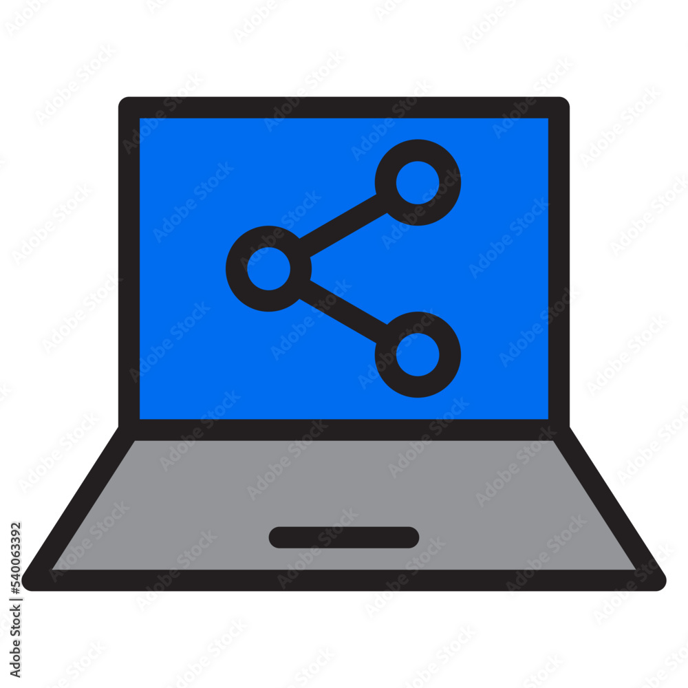 Laptop color line style icon Laptop color line style icon
