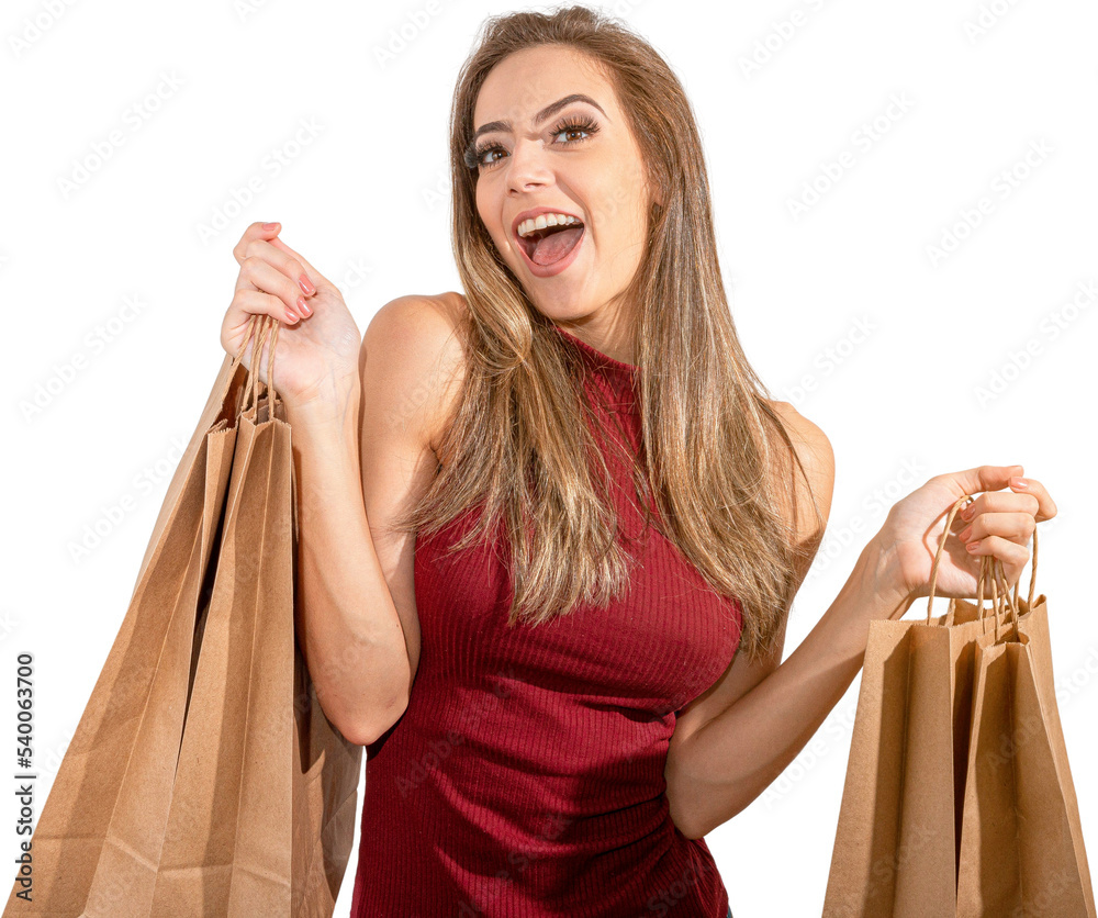 woman with shopping bags PNG Stock Photo | Adobe Stock