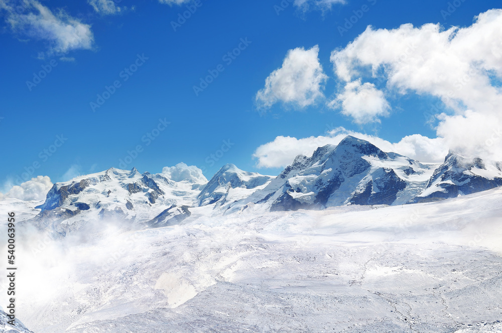 snowy mountains panorama