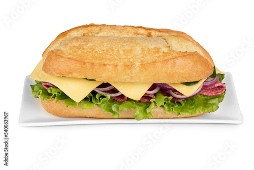 Tasty hamburger on white background, menu for cafe and fast-food restaurant