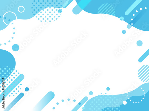 青　ポップ 　ウェーブ　フレーム　背景　抽象的