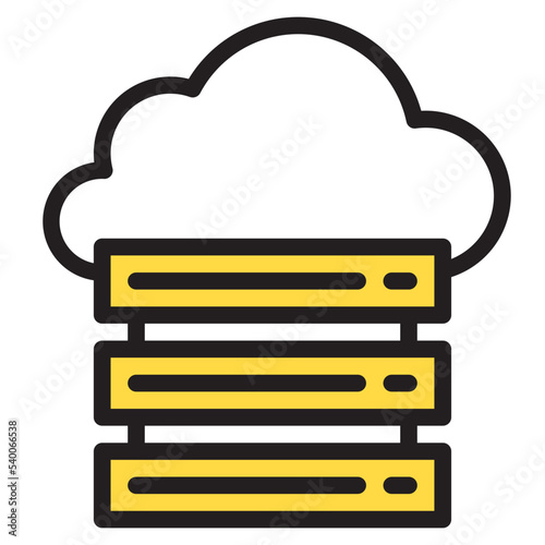 Cloud sever color line style icon