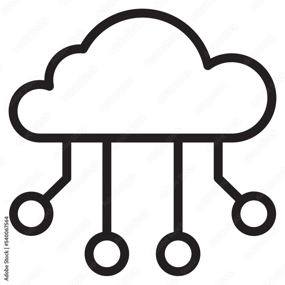 Cloud computing outline style icon Cloud computing outline style icon