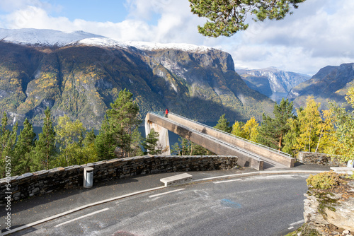 Obraz na plátně Stegastein viewpoint observation deck near Aurland in Norway