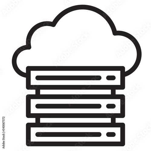 Cloud sever outline style icon