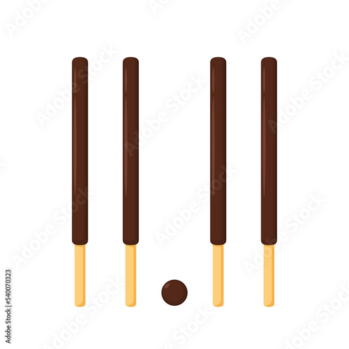 Pepero day. Border of biscuit sticks. Chocolate stick. Vector illustration. 11.11 day.