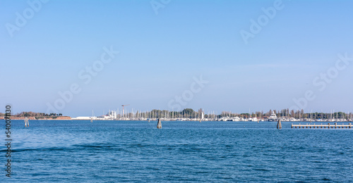 Chioggia harbour. Entrance to the Venetian Lagoon, Veneto region, northern Italy