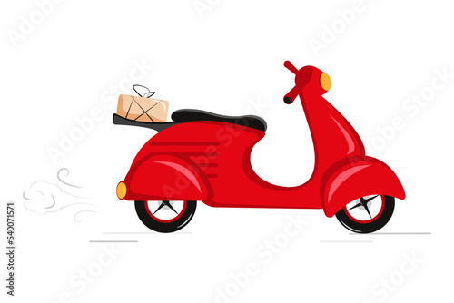 Delivery red scooter