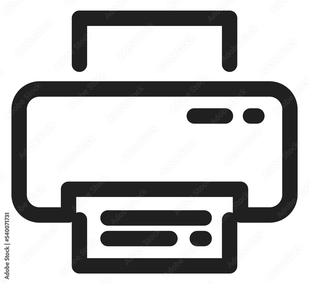 Printer line icon. Document paper print symbol Printer line icon. Document paper print symbol