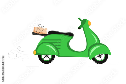 Delivery green scooter