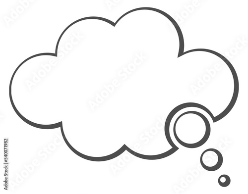Thinking cloud template. Comic balloon. Blank frame