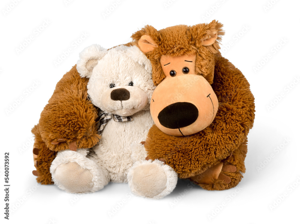 Teddy bear being held by another teddy bear Teddy bear being held by another teddy bear
