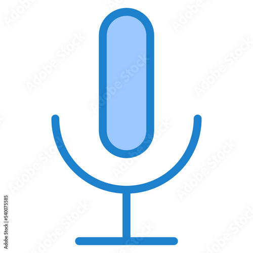 Microphone blue style icon