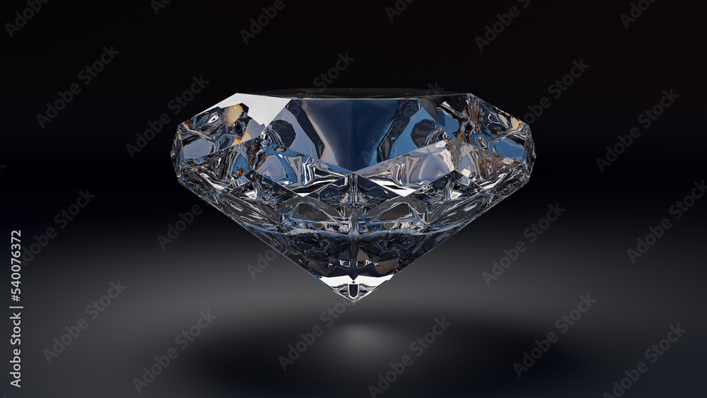 3D illustration or 3D rendering diamond or crystal isolated on black background. 3D illustration or 3D rendering diamond or crystal isolated on black background.