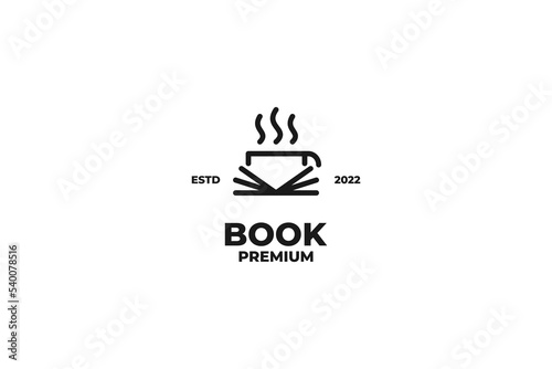 Coffee book logo design vector illustration
