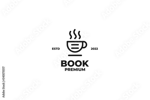 Coffee book logo design vector illustration