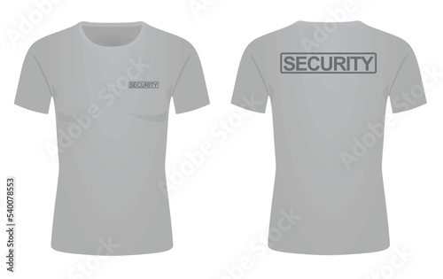Grey security t shirt. vector illustration