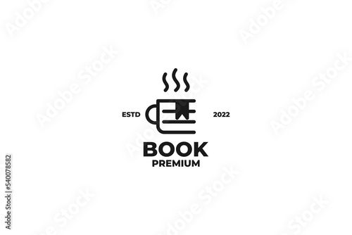 Coffee book logo design vector illustration