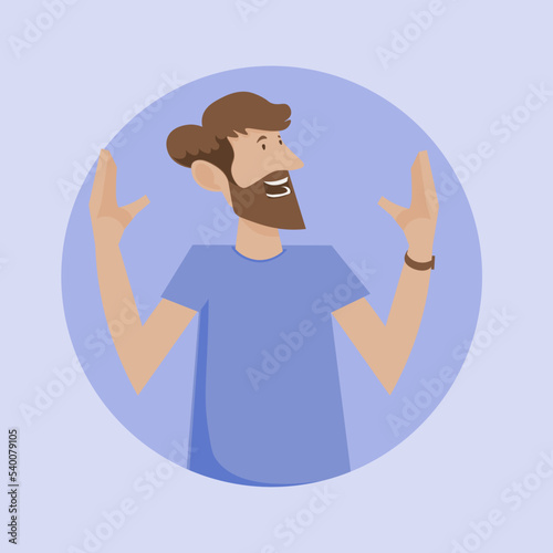a man laughs at a joke about divorce