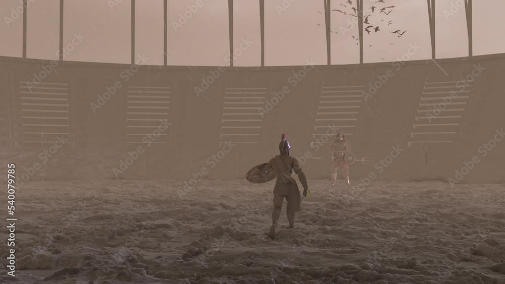 Gladiators Warriors In A Roman Arena Stock Video Adobe Stock