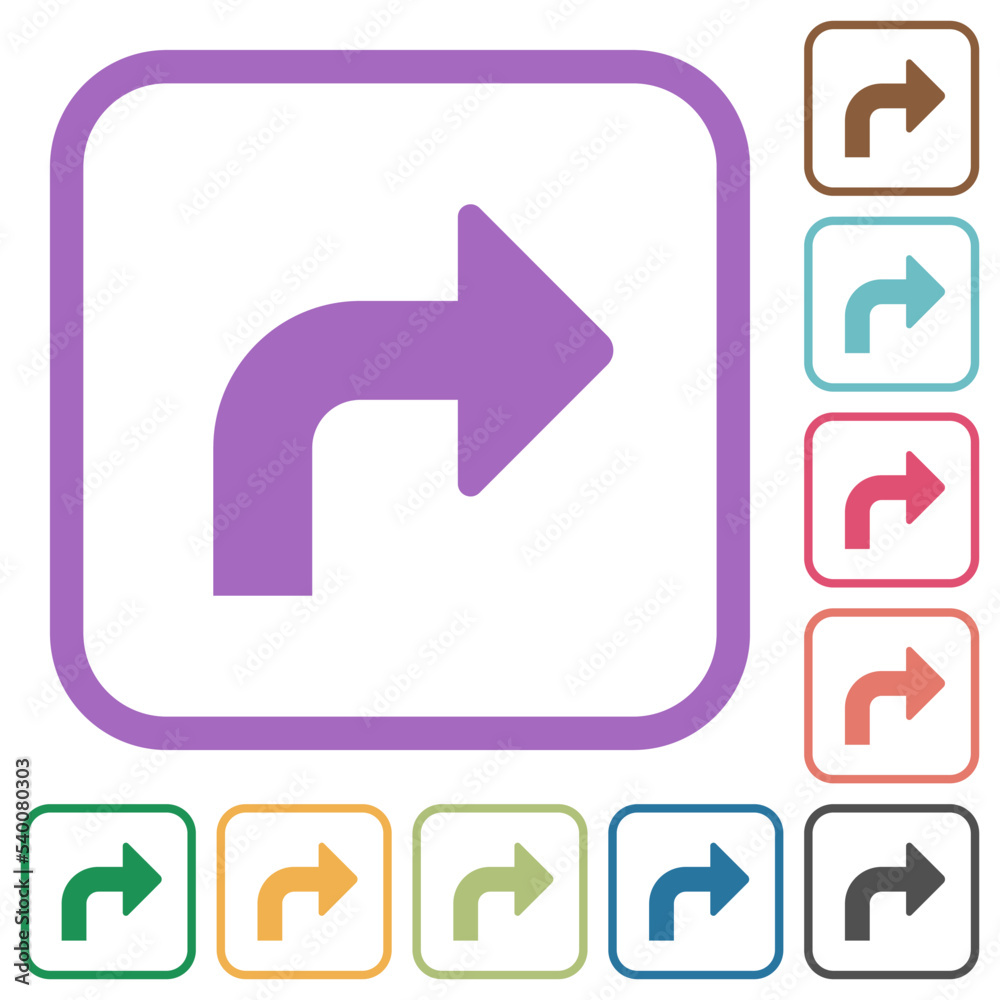 Upper right turn arrow solid simple icons Upper right turn arrow solid simple icons