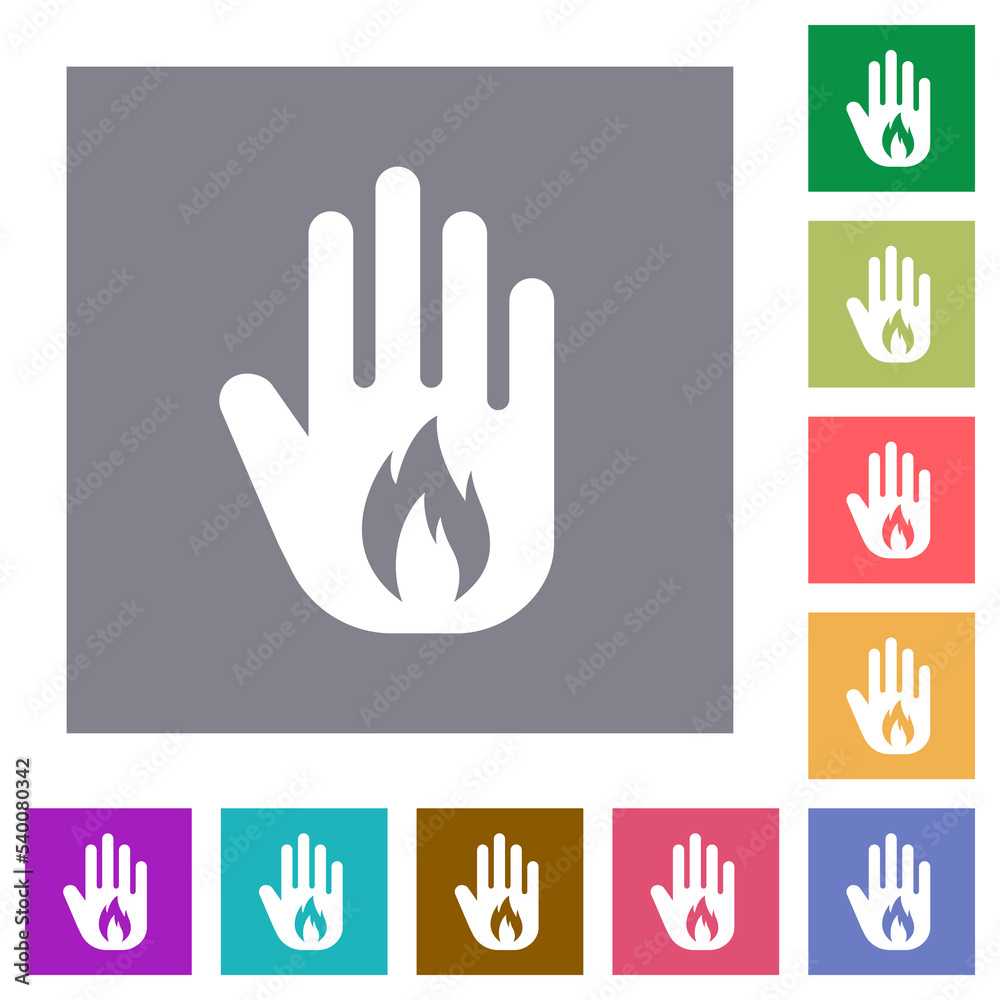 Obraz premium Hand shaped natural gas sanction sign solid square flat icons
