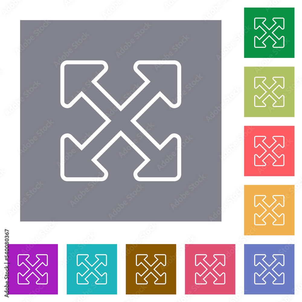 Resize full outline square flat icons Resize full outline square flat icons