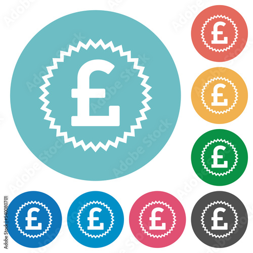 English Pound sticker alternate flat round icons
