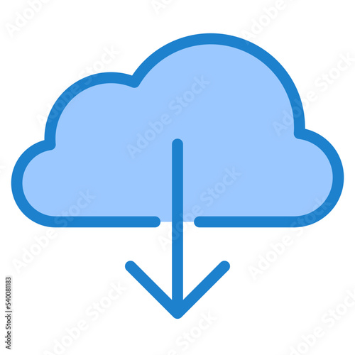 Cloud computing blue style icon