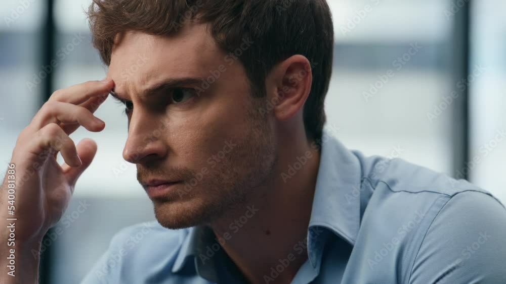 Stressed corporate worker analyzing data statistics closeup. Man counting office Stressed corporate worker analyzing data statistics closeup. Man counting office
