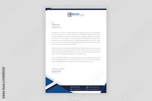 Clean and professional corporate company business letterhead template design