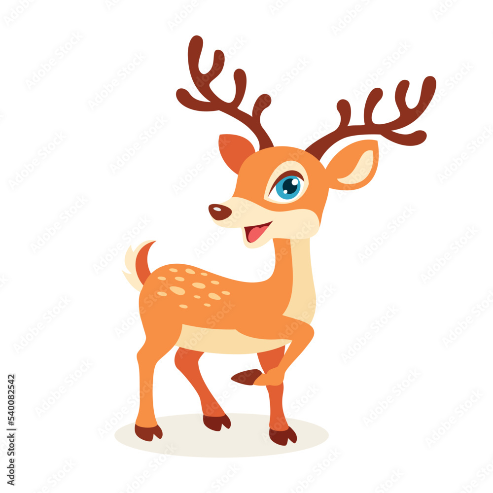Fototapeta premium Cartoon Illustration Of A Deer