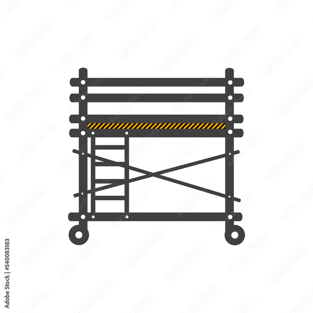 Scaffolding construction flat line icon vector. Scaffolding construction flat line icon vector.