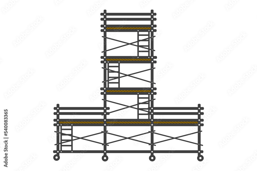 Scaffolding construction flat line icon vector. Scaffolding construction flat line icon vector.