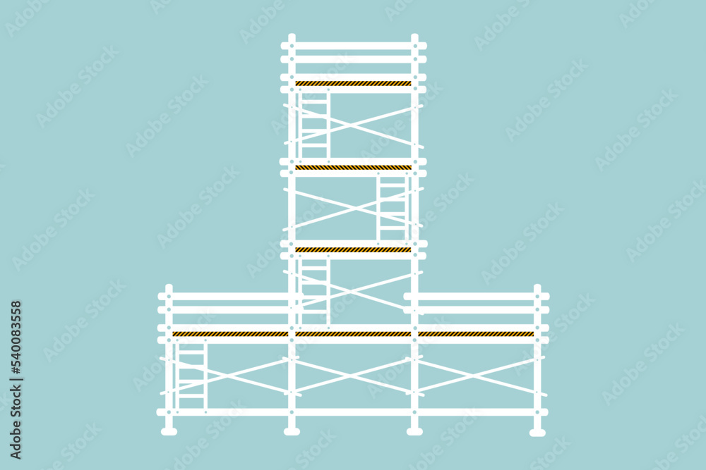 Scaffolding construction flat line icon vector. Scaffolding construction flat line icon vector.