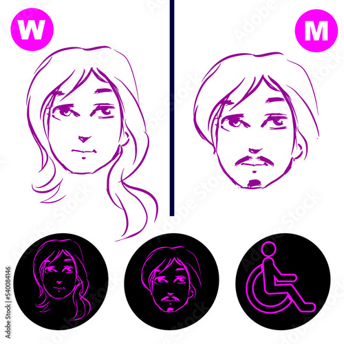 sign icon male and female toilet. Vector illustration